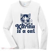 Karma Is A Cat Women's Long Sleeve Shirt thumb 0