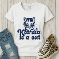 Karma Is A Cat Women's T-Shirt thumb 3