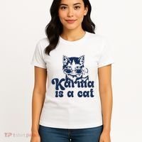 Karma Is A Cat Women's T-Shirt thumb 4