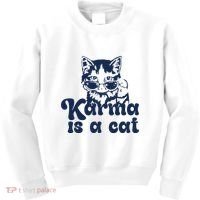 Karma Is A Cat Kids Sweatshirt thumb 0