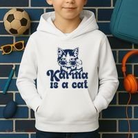 Karma Is A Cat Kids Hoodie thumb 2