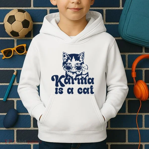 Karma Is A Cat Kids Hoodie