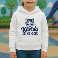 Karma Is A Cat Kids Hoodie thumb 3
