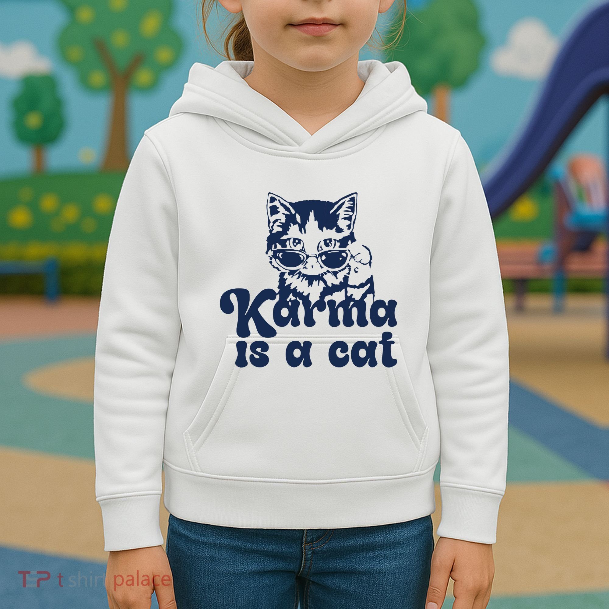 Karma Is A Cat Kids Hoodie