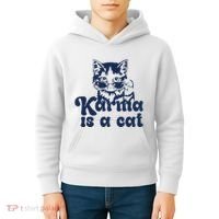 Karma Is A Cat Kids Hoodie thumb 4