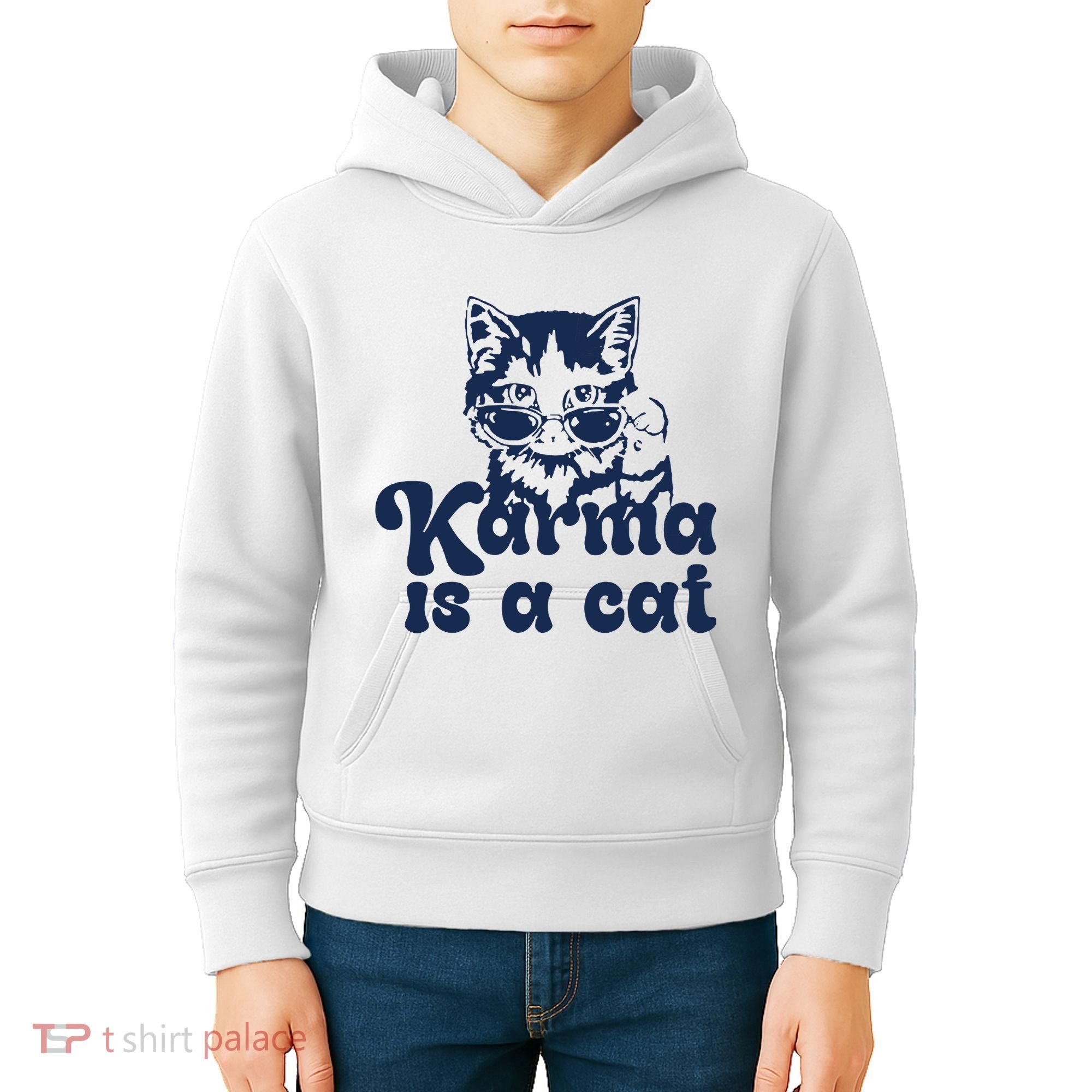 Karma Is A Cat Kids Hoodie