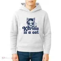 Karma Is A Cat Kids Hoodie thumb 4