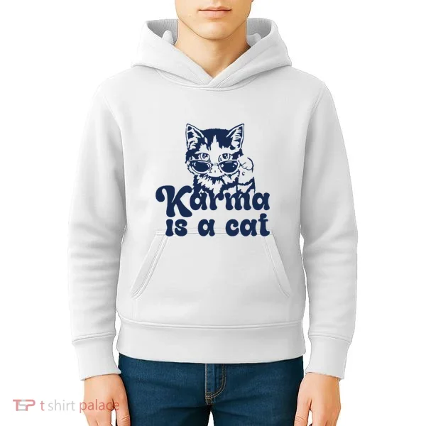 Karma Is A Cat Kids Hoodie