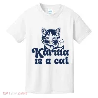 Karma Is A Cat Kids T-Shirt thumb 0