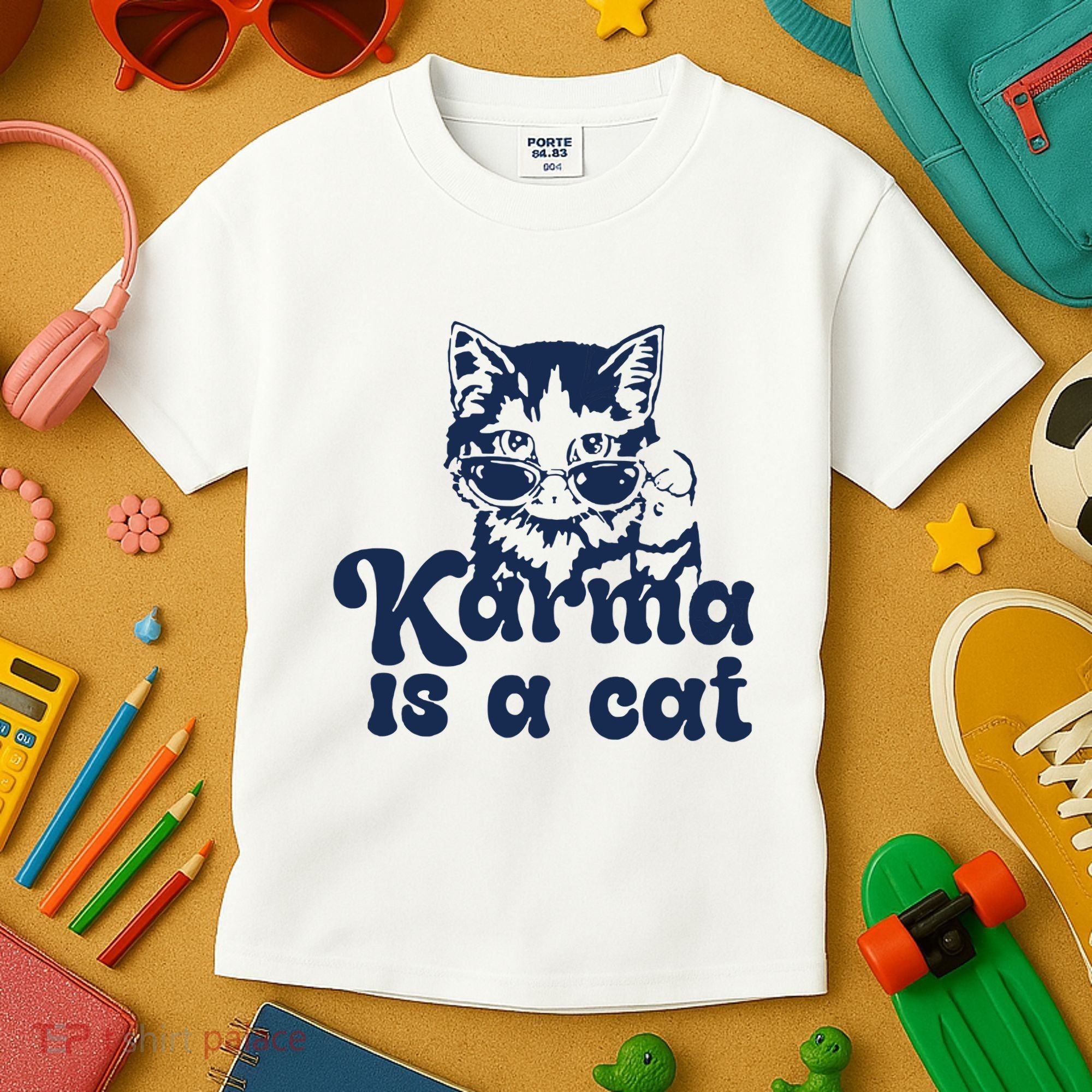 Karma Is A Cat Kids T-Shirt