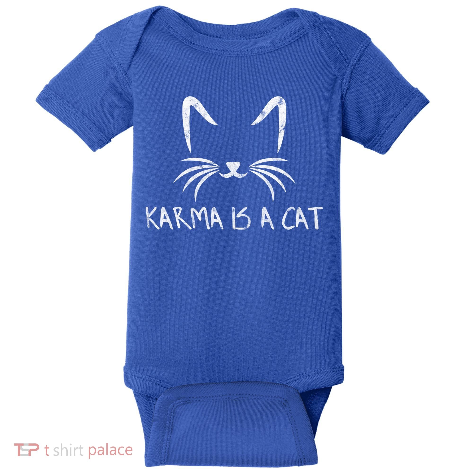 Karma Is A Cat Funny Cat Lover Gift Baby Bodysuit