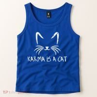 Karma Is A Cat Funny Cat Lover Gift Tank Top thumb 2