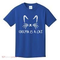 Karma Is A Cat Funny Cat Lover Gift Kids T-Shirt thumb 0