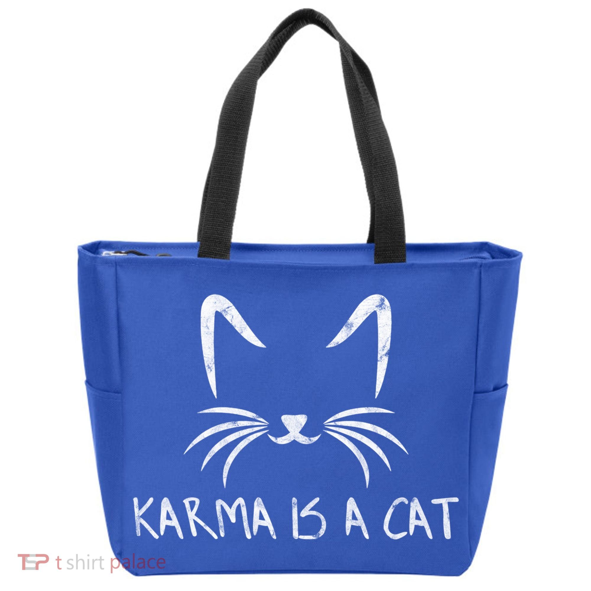 Karma Is A Cat Funny Cat Lover Gift Tote Bag