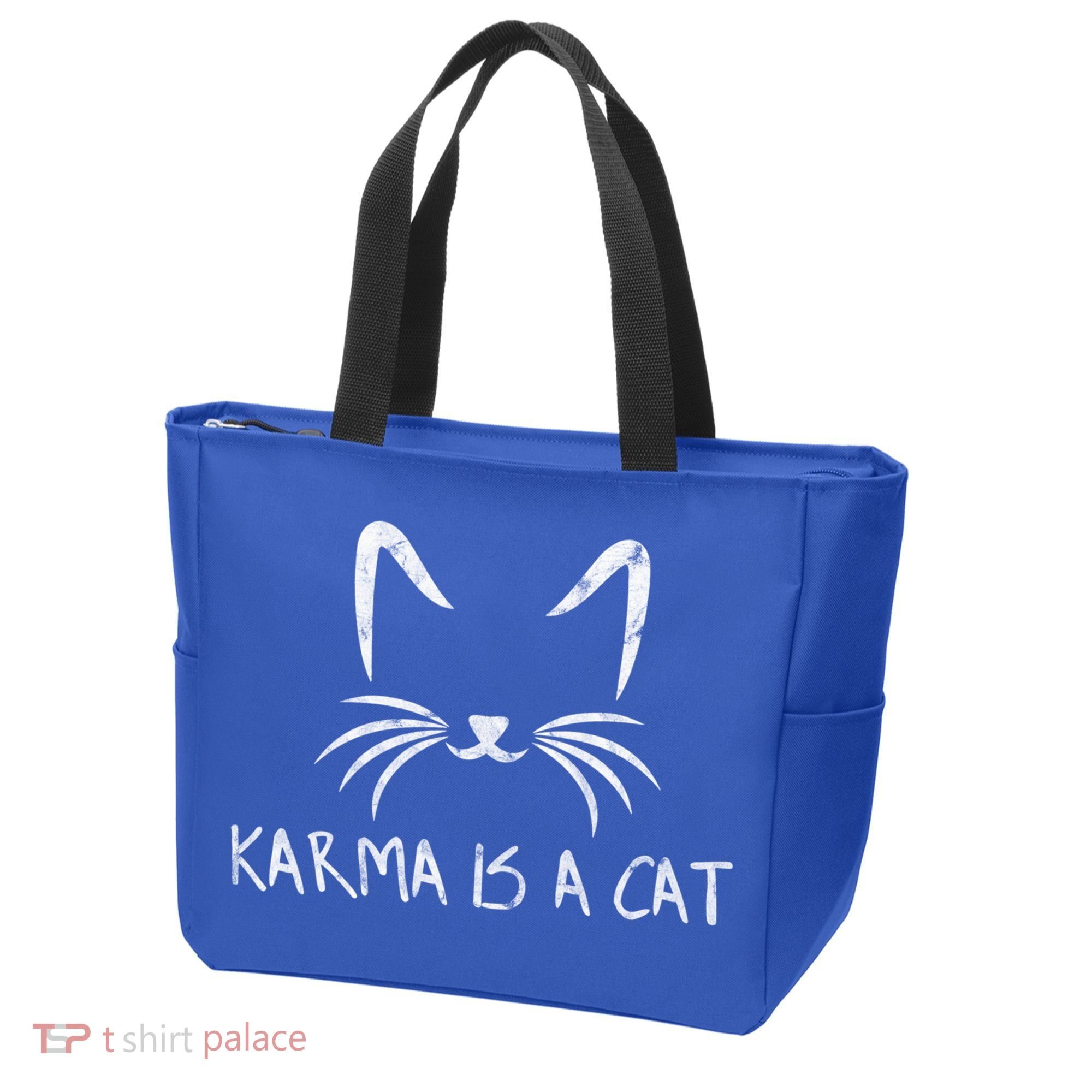 Karma Is A Cat Funny Cat Lover Gift Tote Bag