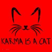Karma Is A Cat Funny Cat Lover Gift Santa Hat thumb 1