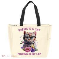Karma Is A Cat Purring In My Lap Tote Bag thumb 0