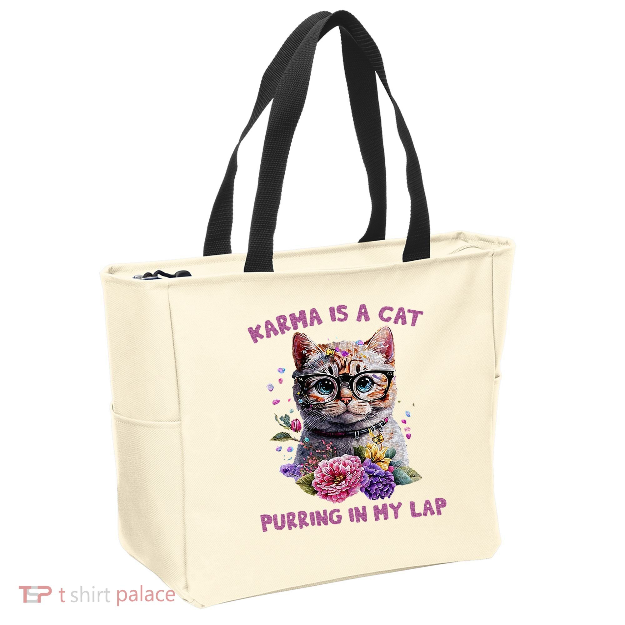 Karma Is A Cat Purring In My Lap Tote Bag