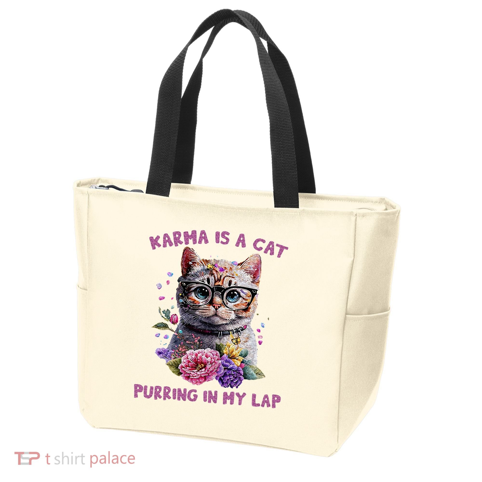 Karma Is A Cat Purring In My Lap Tote Bag
