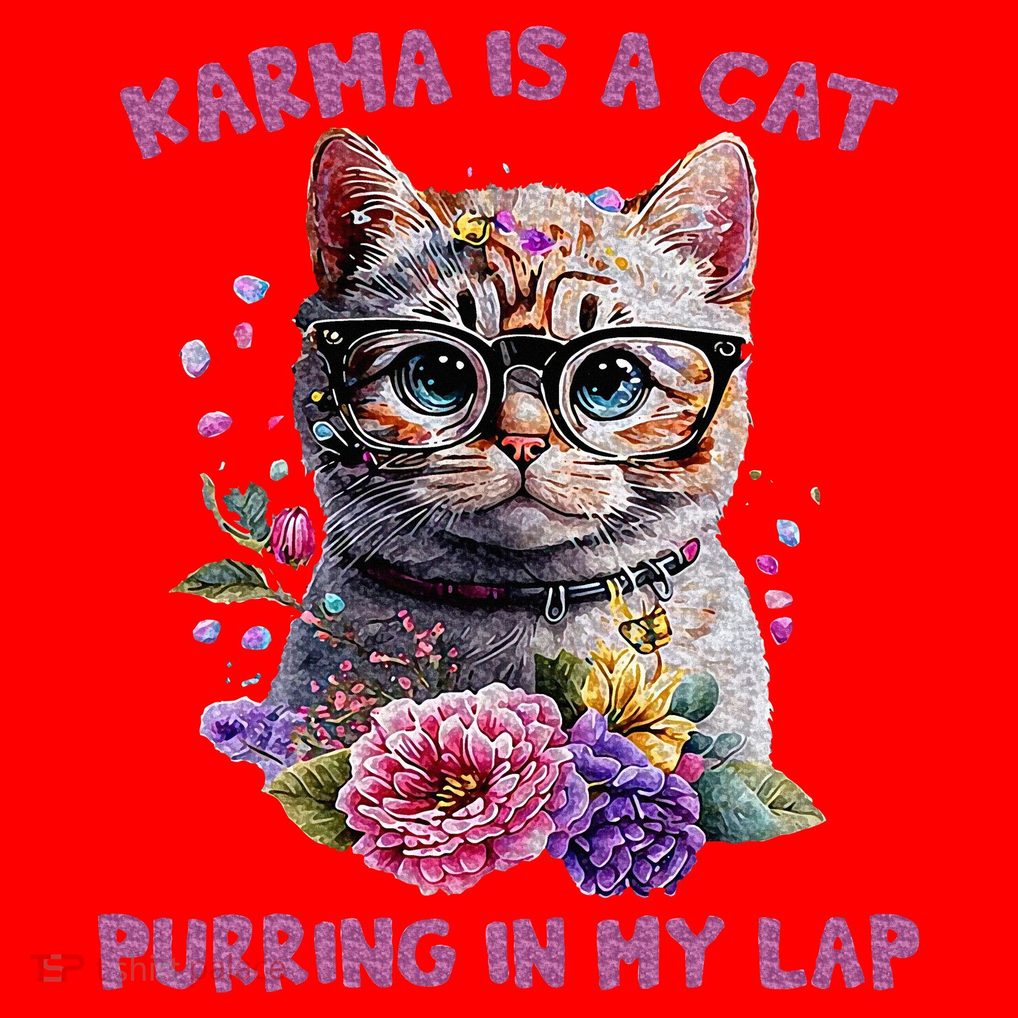 Karma Is A Cat Purring In My Lap Santa Hat