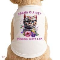 Karma Is A Cat Purring In My Lap Doggie Tank thumb 0
