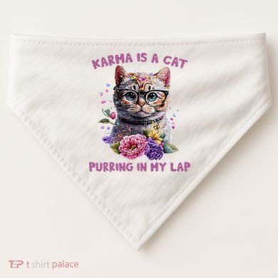 Karma Is A Cat Purring In My Lap USA-Made Doggie Bandana