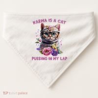 Karma Is A Cat Purring In My Lap USA-Made Doggie Bandana thumb 0
