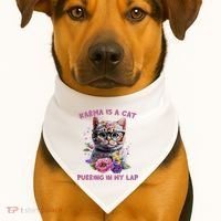 Karma Is A Cat Purring In My Lap USA-Made Doggie Bandana thumb 1