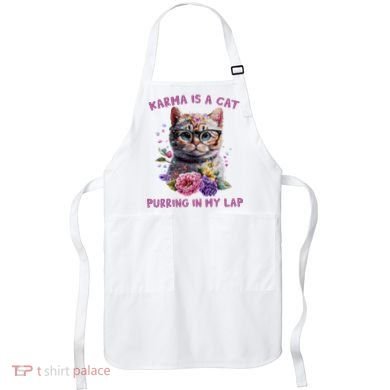 Karma Is A Cat Purring In My Lap Apron