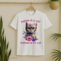 Karma Is A Cat Purring In My Lap T-Shirt thumb 2