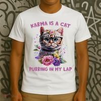Karma Is A Cat Purring In My Lap T-Shirt thumb 3