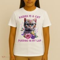 Karma Is A Cat Purring In My Lap T-Shirt thumb 4