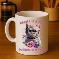 Karma Is A Cat Purring In My Lap Coffee Mug thumb 4