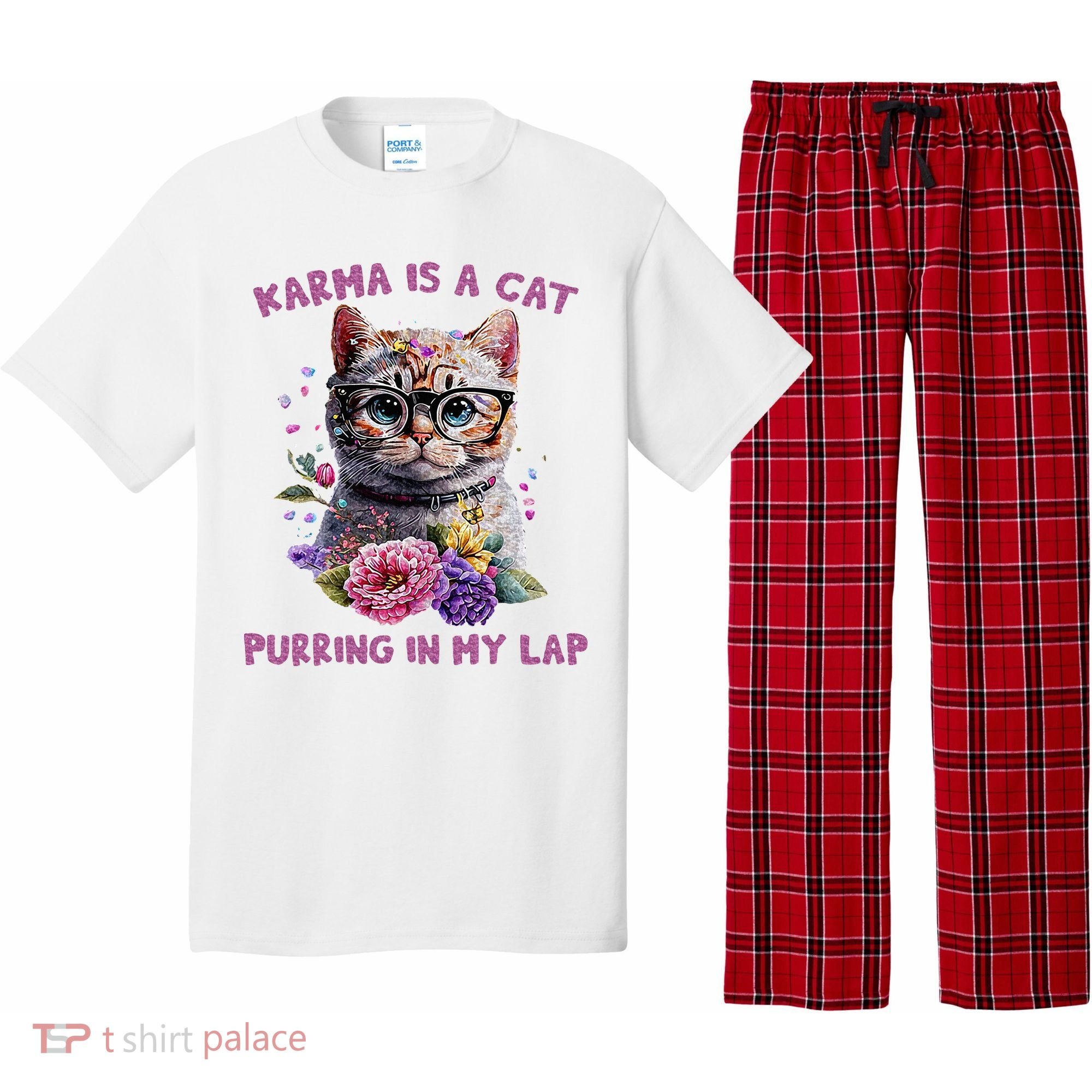 Karma Is A Cat Purring In My Lap Pajama Set