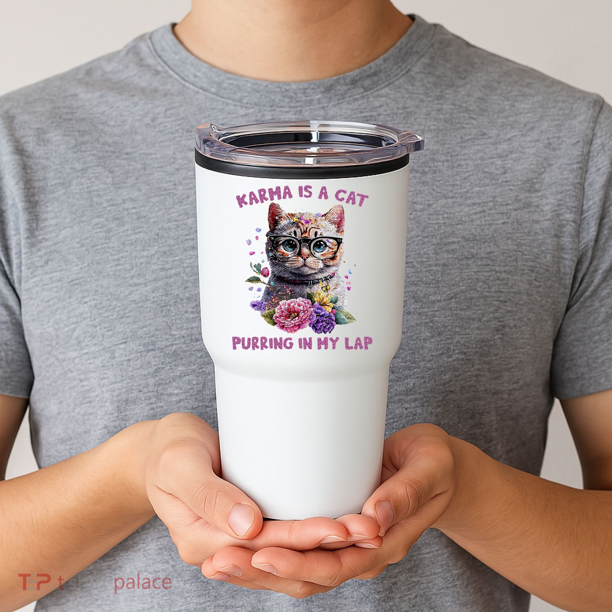 Karma Is A Cat Purring In My Lap Tumbler