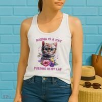 Karma Is A Cat Purring In My Lap Women's Tank Top thumb 2