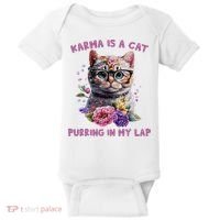 Karma Is A Cat Purring In My Lap Baby Bodysuit thumb 0