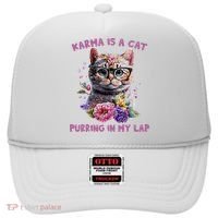 Karma Is A Cat Purring In My Lap Hat thumb 0