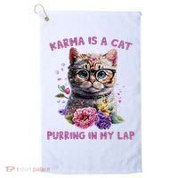 Karma Is A Cat Purring In My Lap Golf Towel thumb 0