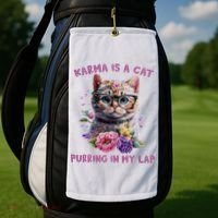 Karma Is A Cat Purring In My Lap Golf Towel thumb 2