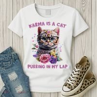 Karma Is A Cat Purring In My Lap Women's T-Shirt thumb 3