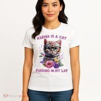 Karma Is A Cat Purring In My Lap Women's T-Shirt thumb 4