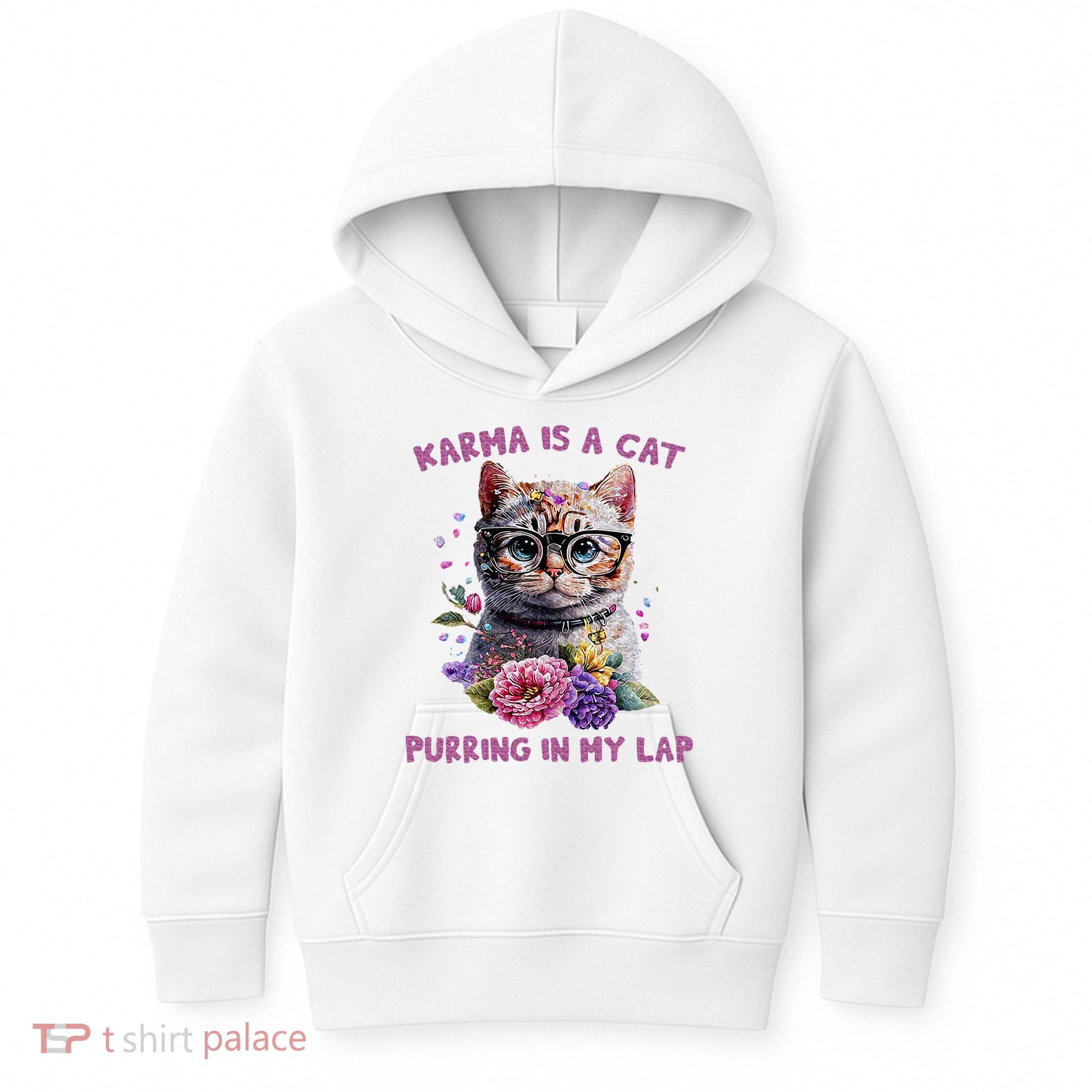 Karma Is A Cat Purring In My Lap Kids Hoodie
