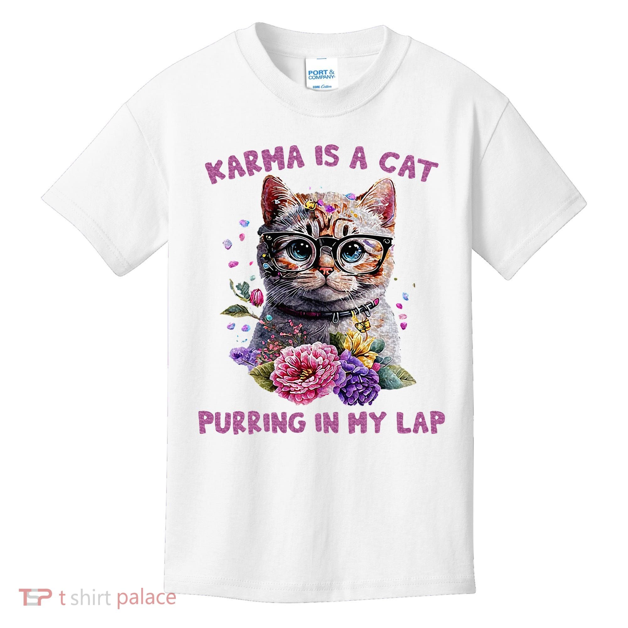 Karma Is A Cat Purring In My Lap Kids T-Shirt