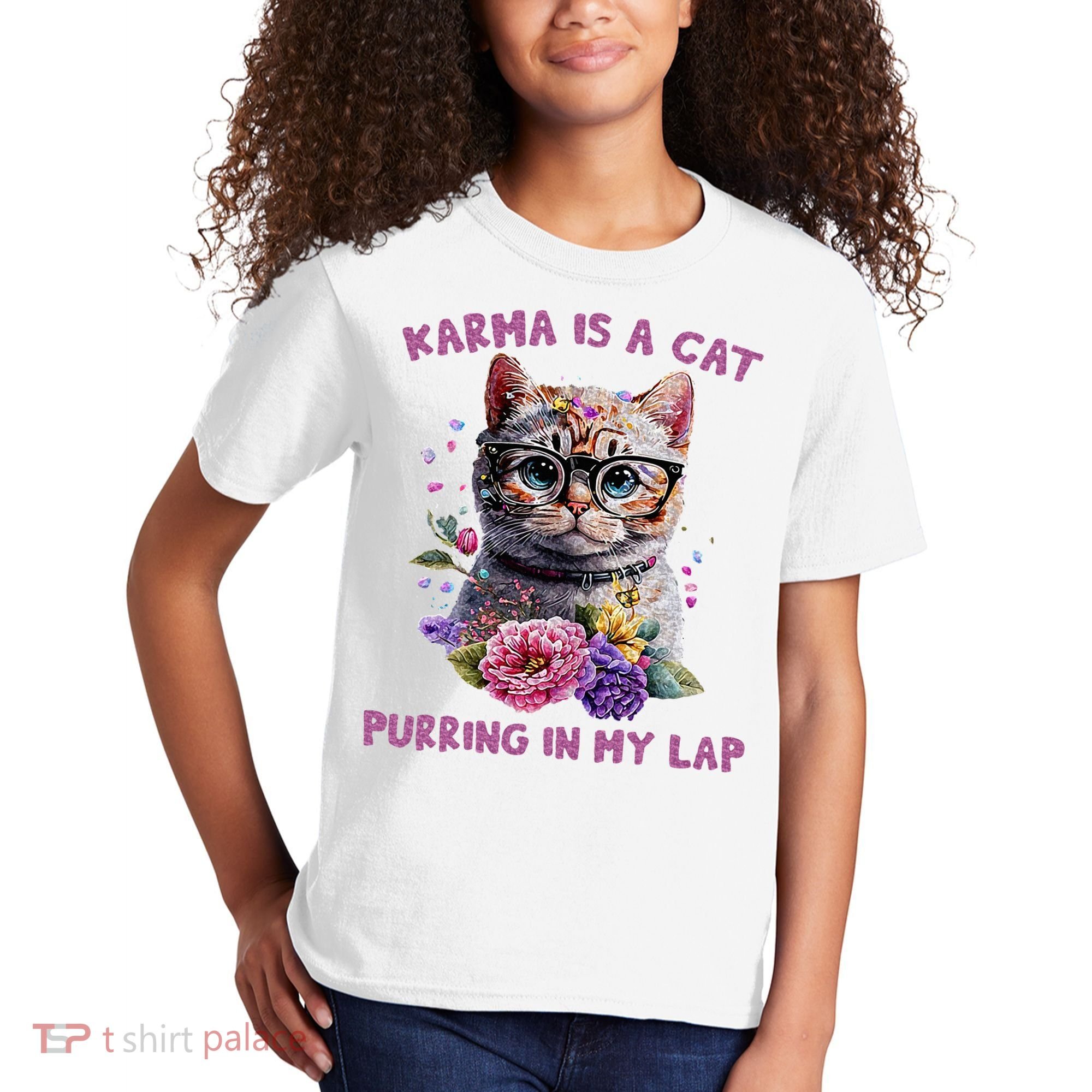 Karma Is A Cat Purring In My Lap Kids T-Shirt