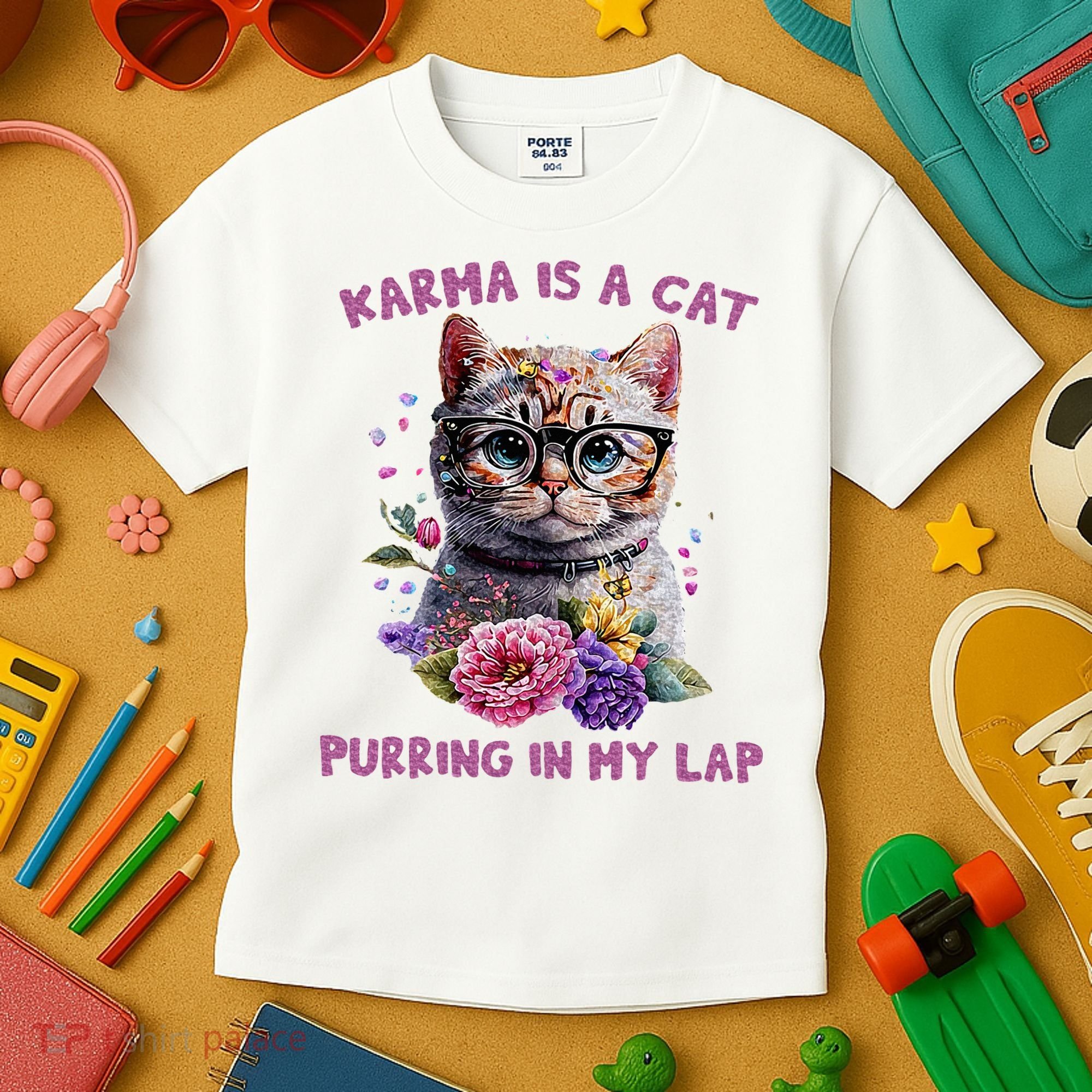 Karma Is A Cat Purring In My Lap Kids T-Shirt