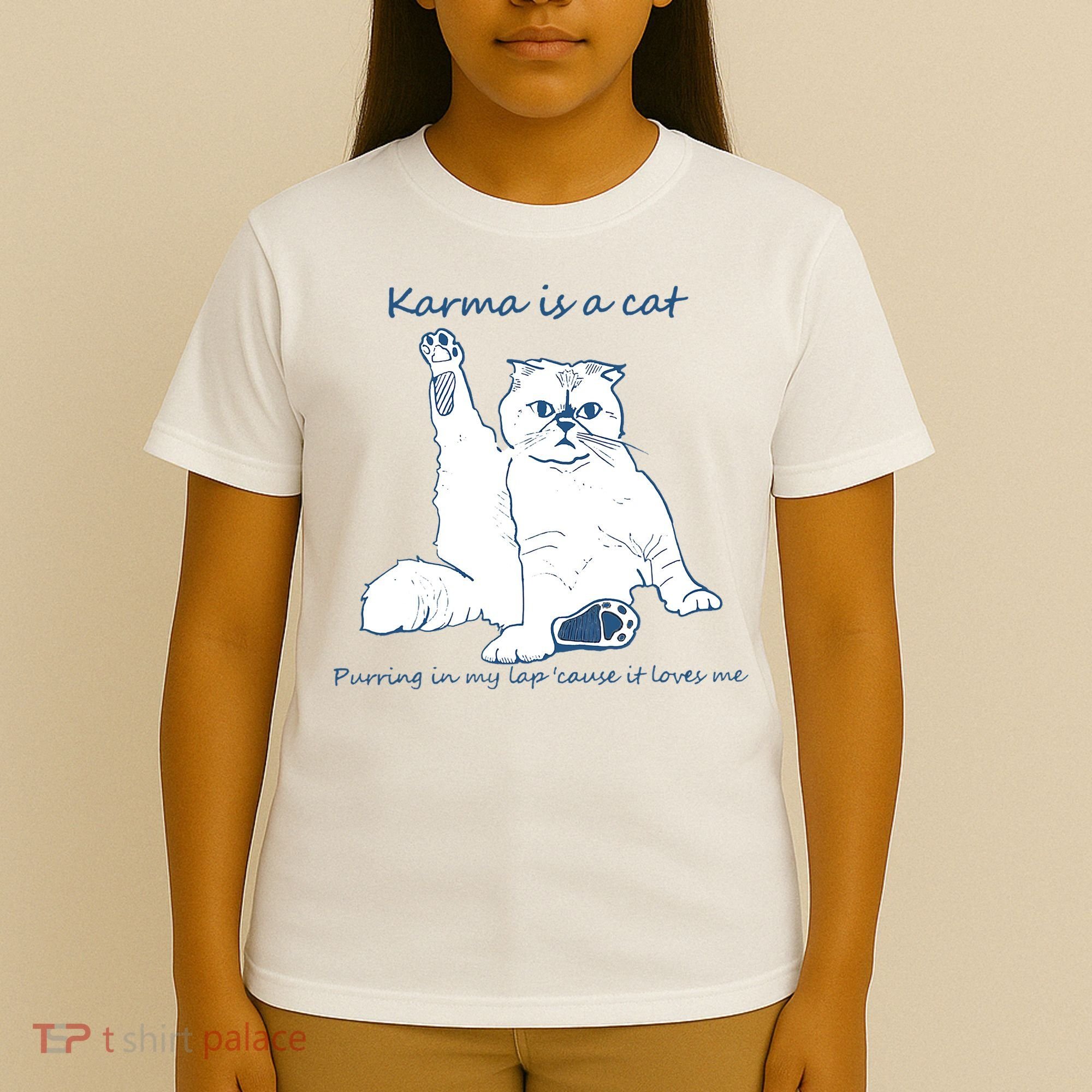 Karma Is A Cat Purring In My Lap Cause It Loves Me Cat Love T-Shirt