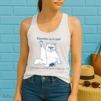 Karma Is A Cat Purring In My Lap Cause It Loves Me Cat Love Women's Tank Top thumb 2