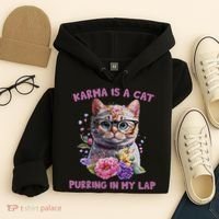 Karma Is A Cat Purring In My Lap Hoodie thumb 4