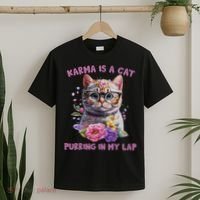 Karma Is A Cat Purring In My Lap T-Shirt thumb 2